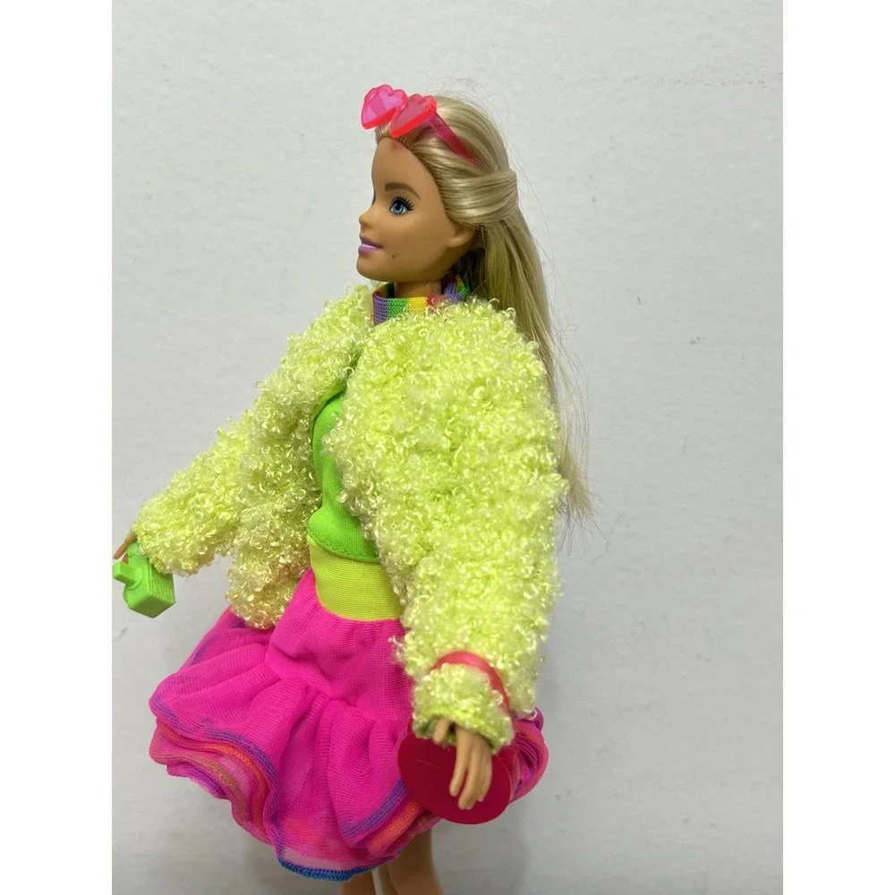Barbie Outfit, Lime Green Jacket With Colorful Tutu Skirt, Top And More, NO DOLL